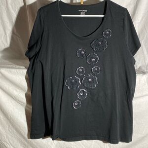 Studio Works   women 3X knit top black